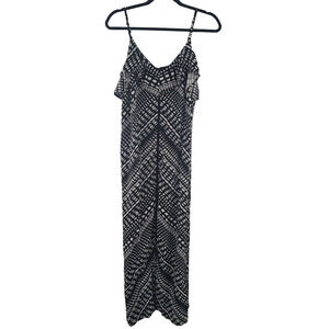 𝅺ava & VIV Ruffle Top Midi Dress Size X (14W) Black and White PLUS